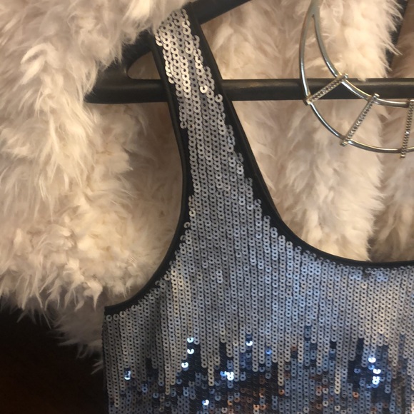 Silver Sequined Slip Dress by Express - Picture 5 of 15